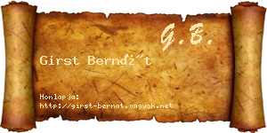Girst Bernát névjegykártya